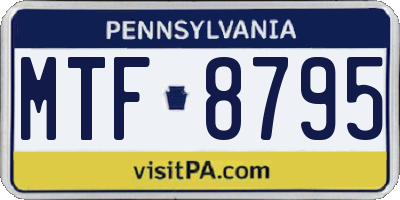 PA license plate MTF8795