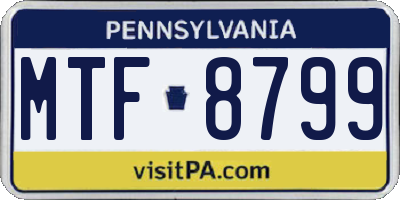 PA license plate MTF8799