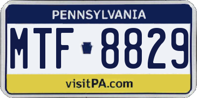 PA license plate MTF8829