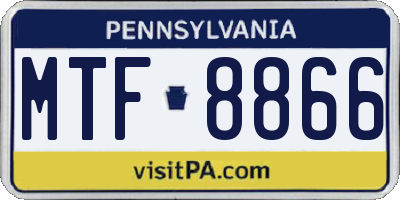 PA license plate MTF8866