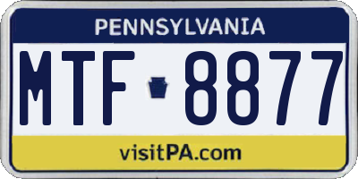 PA license plate MTF8877