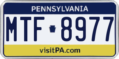 PA license plate MTF8977