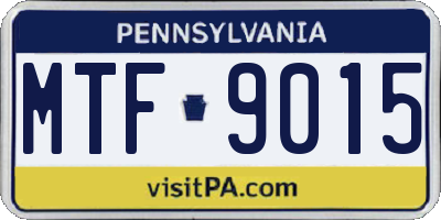 PA license plate MTF9015