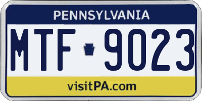 PA license plate MTF9023