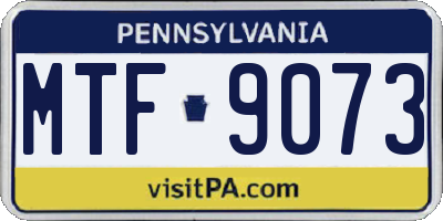 PA license plate MTF9073