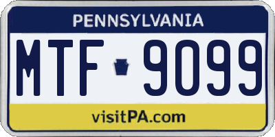 PA license plate MTF9099
