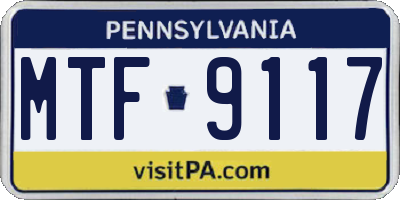 PA license plate MTF9117