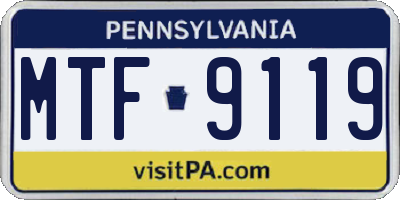 PA license plate MTF9119