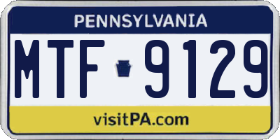 PA license plate MTF9129
