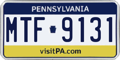 PA license plate MTF9131