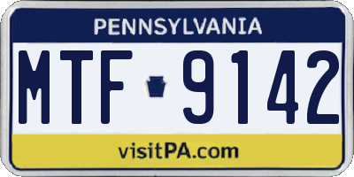 PA license plate MTF9142