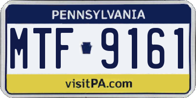 PA license plate MTF9161