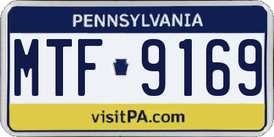 PA license plate MTF9169