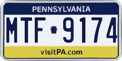 PA license plate MTF9174