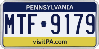PA license plate MTF9179