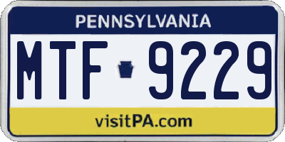 PA license plate MTF9229