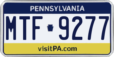 PA license plate MTF9277