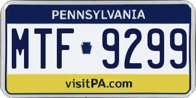 PA license plate MTF9299