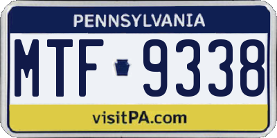 PA license plate MTF9338