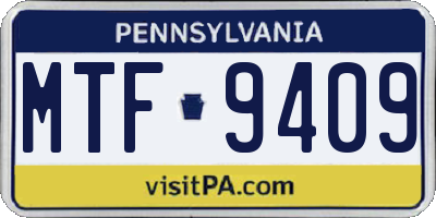 PA license plate MTF9409