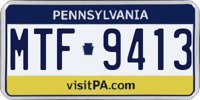 PA license plate MTF9413