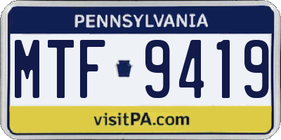 PA license plate MTF9419