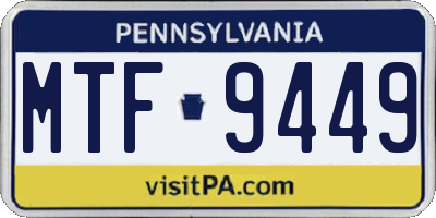 PA license plate MTF9449