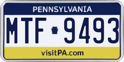 PA license plate MTF9493