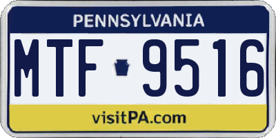 PA license plate MTF9516