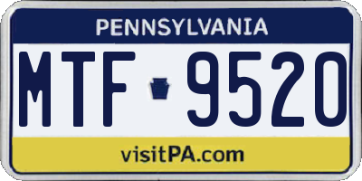 PA license plate MTF9520