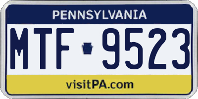 PA license plate MTF9523