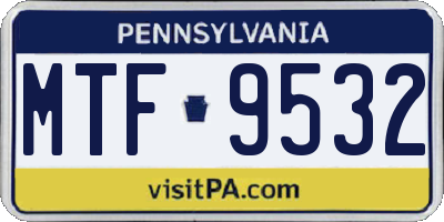 PA license plate MTF9532