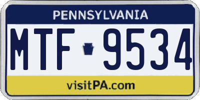 PA license plate MTF9534