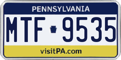 PA license plate MTF9535