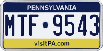 PA license plate MTF9543