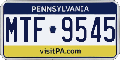 PA license plate MTF9545