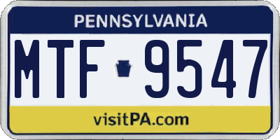 PA license plate MTF9547