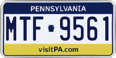 PA license plate MTF9561