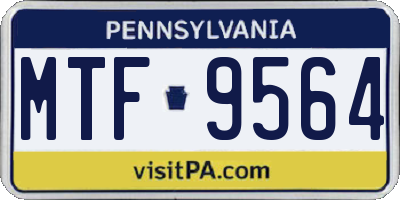 PA license plate MTF9564