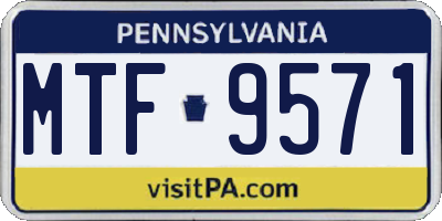 PA license plate MTF9571