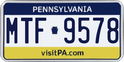 PA license plate MTF9578