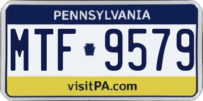 PA license plate MTF9579