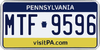 PA license plate MTF9596