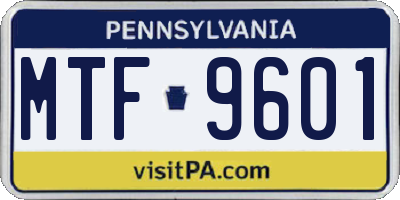 PA license plate MTF9601