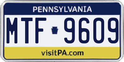 PA license plate MTF9609