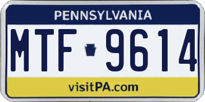 PA license plate MTF9614