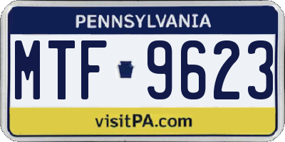 PA license plate MTF9623