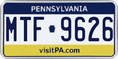 PA license plate MTF9626