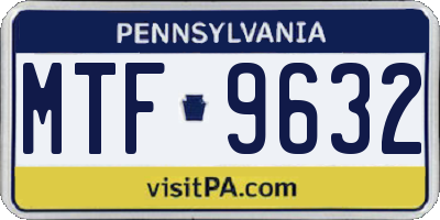 PA license plate MTF9632