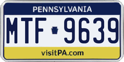 PA license plate MTF9639